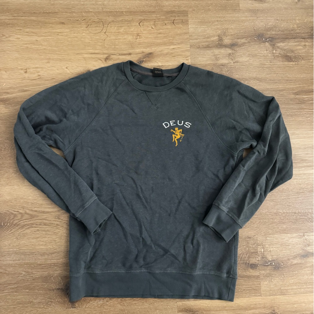 Deus Ex Machina Gray Sweatshirt with Gold Logo